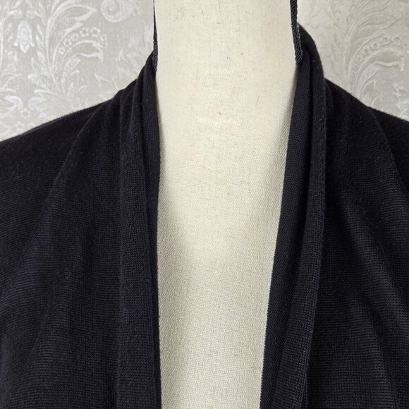 Joan Vass New York Size XL Black Lightweight Open Cardigan Slouch Pockets - Picture 4 of 12